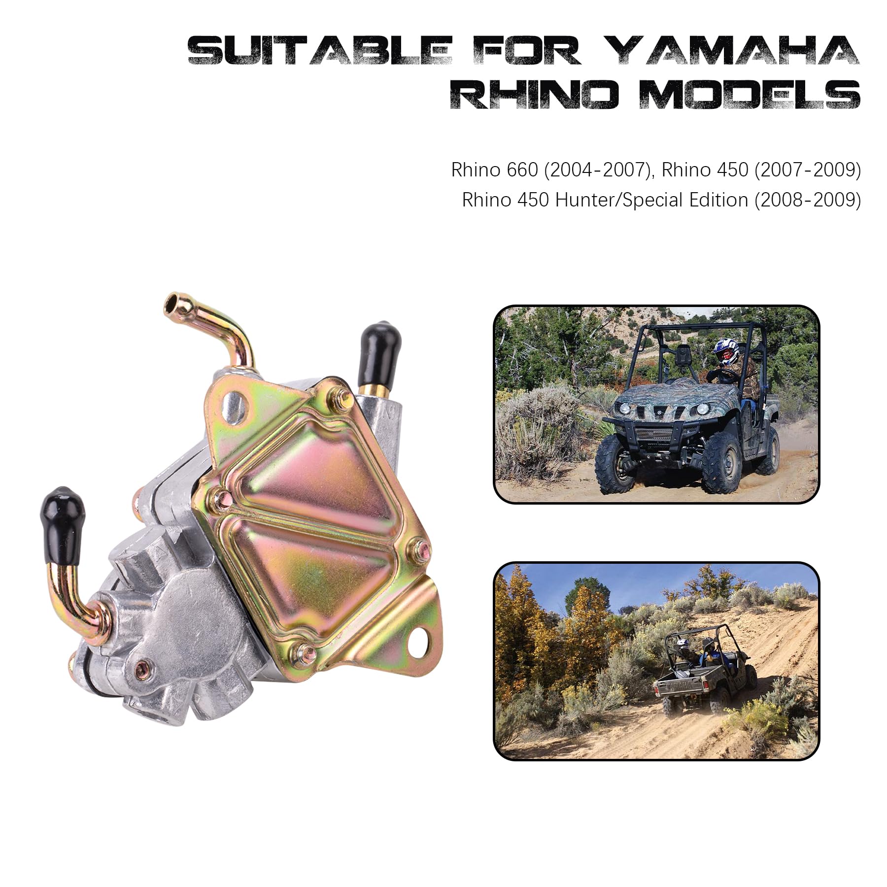 Linhai 260 vacuum pump installed on Yamaha Rhino for rugged use
