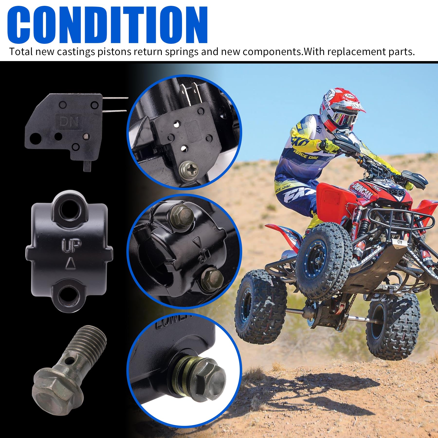 New piston return spring ensures consistent brake feel under varied riding conditions.