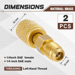 Otoolling brass adapter with knurled grip for non-slip handling