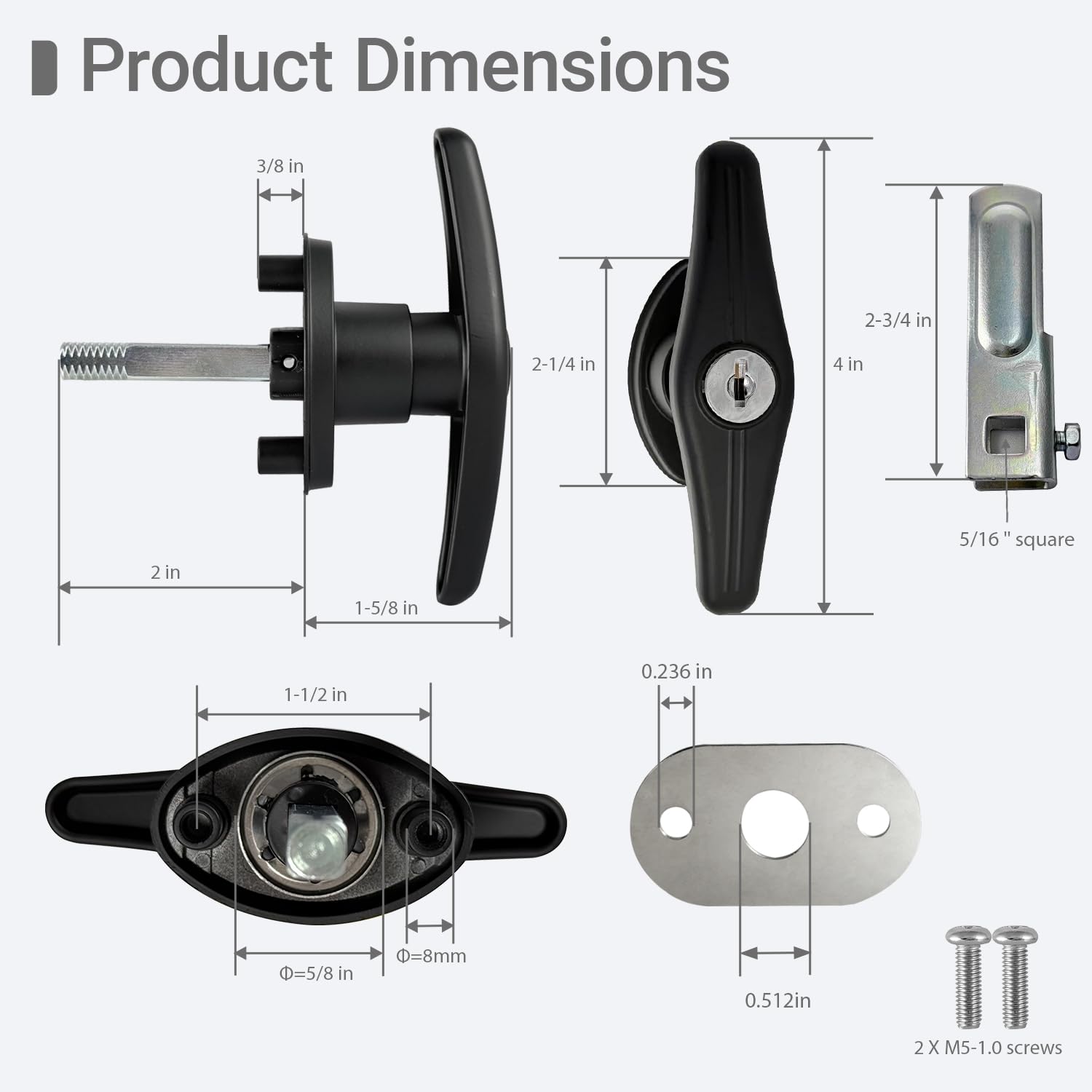 OTTOPO truck cap lock right T-handle enables symmetric security and smooth use.