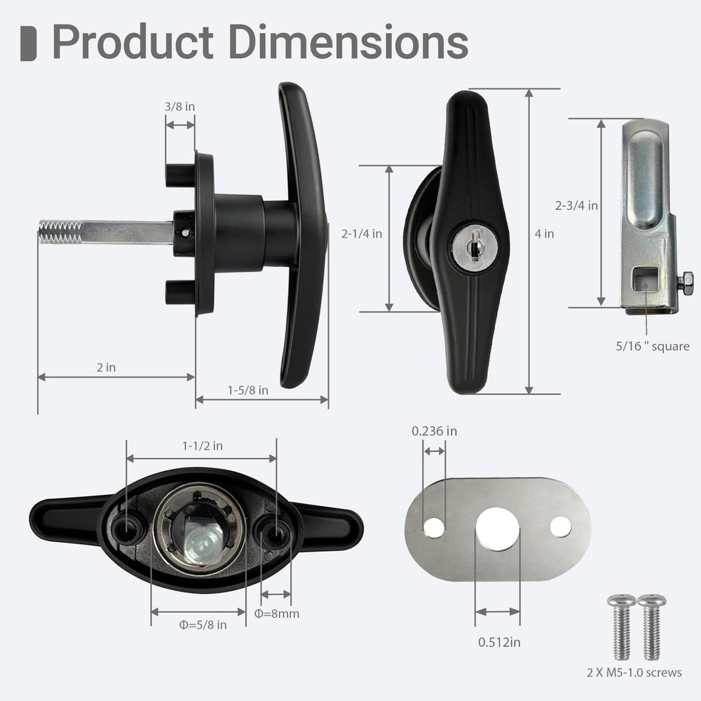 OTTOPO truck cap lock right T-handle enables symmetric security and smooth use.