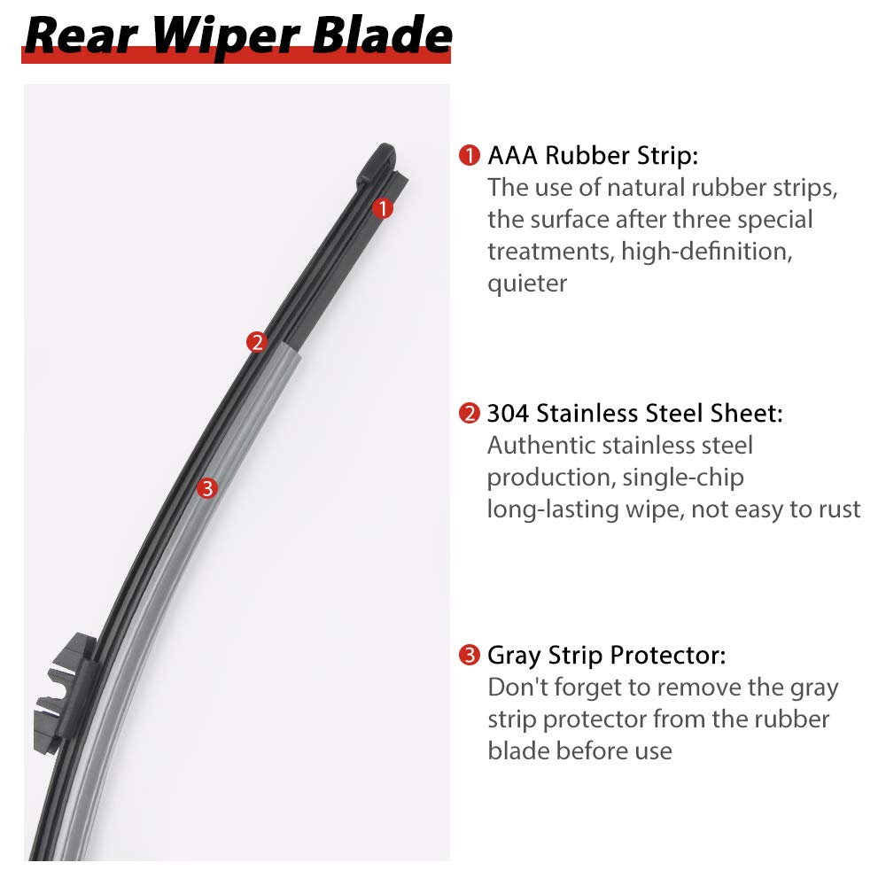 OTUAYAUTO 14-inch blade with precision rubber edge for quieter wipe.
