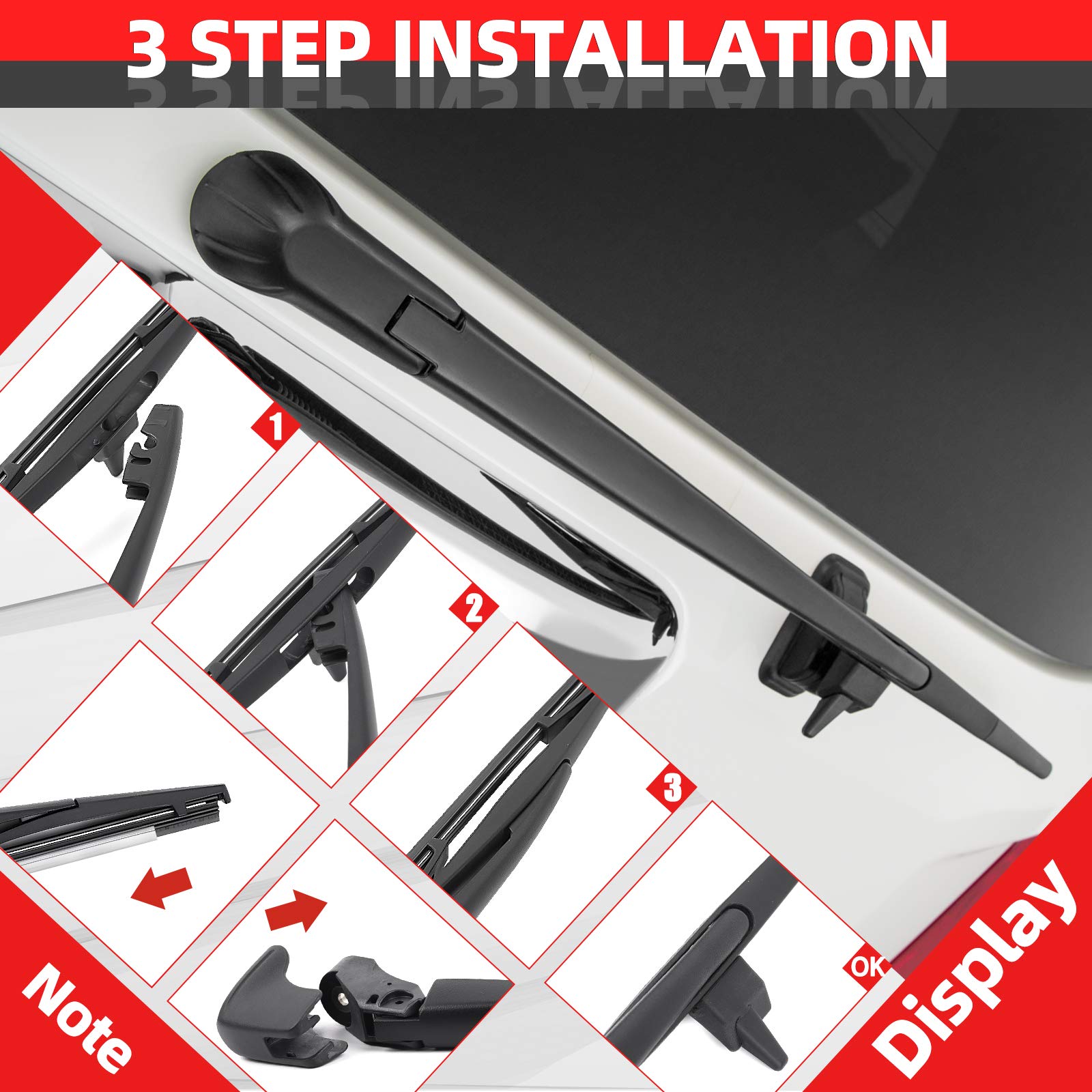 OTUAYAUTO AAA rubber blade close-up for smoother, quieter wipe.