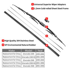 OTUAYAUTO front wiper blade assembly ready for easy replacement.