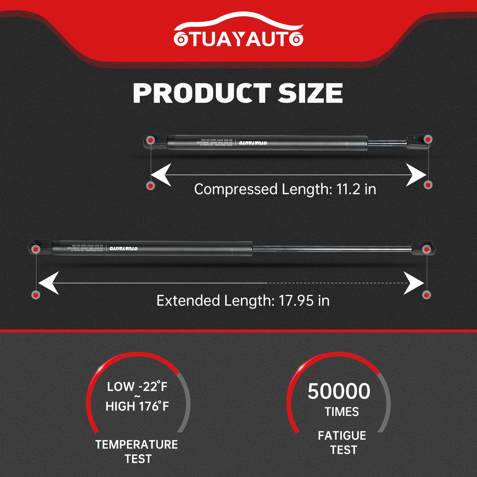 OTUAYAUTO hood struts pack includes two units and hardware for full replacement