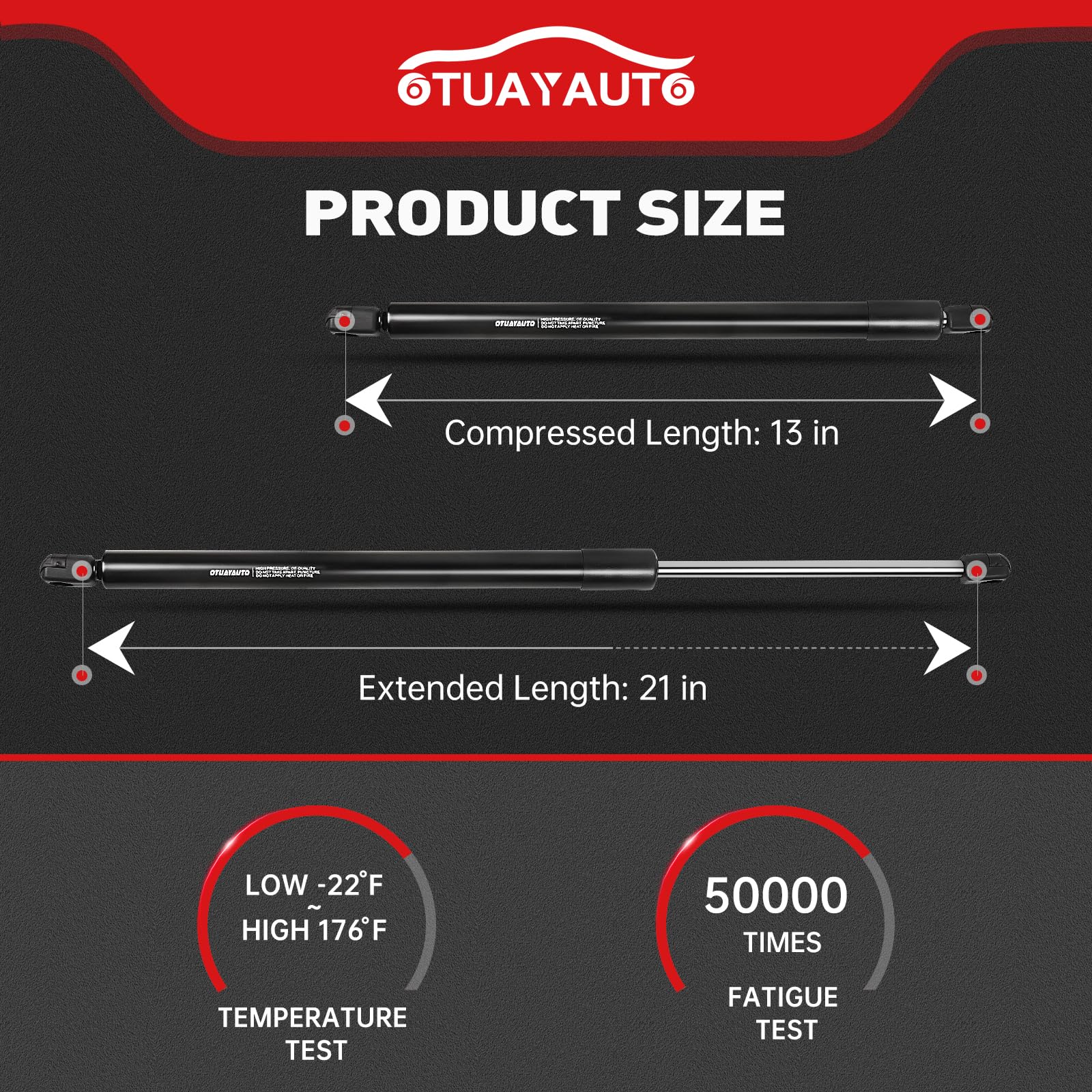 OTUAYAUTO lift support assembly closeup highlighting durable piston and smooth operation.