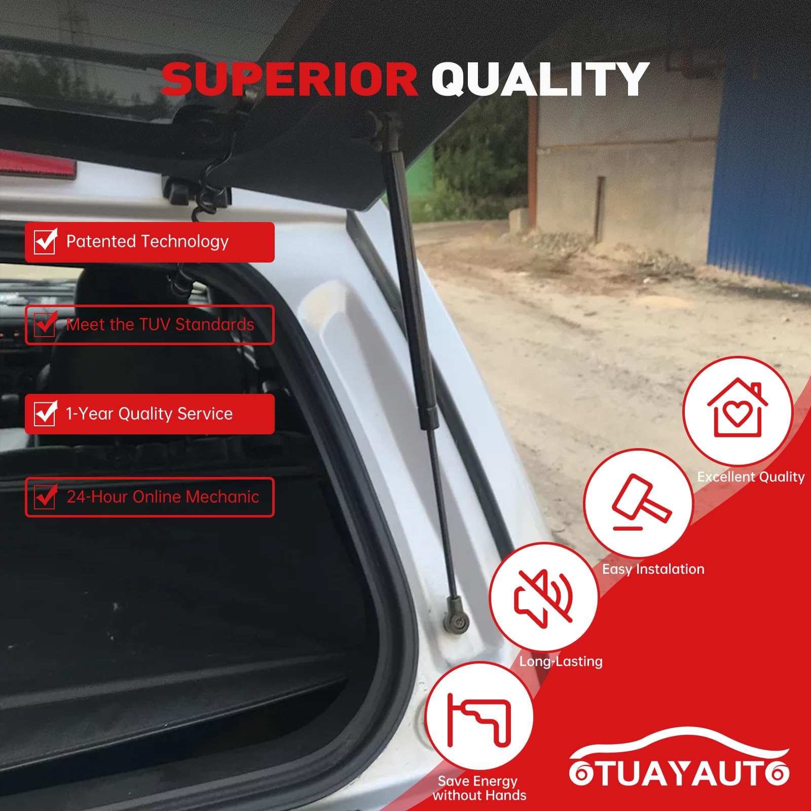 OTUAYAUTO liftgate struts compressed length enables easy installation.