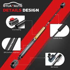 OTUAYAUTO liftgate struts extended length supports balanced opening.