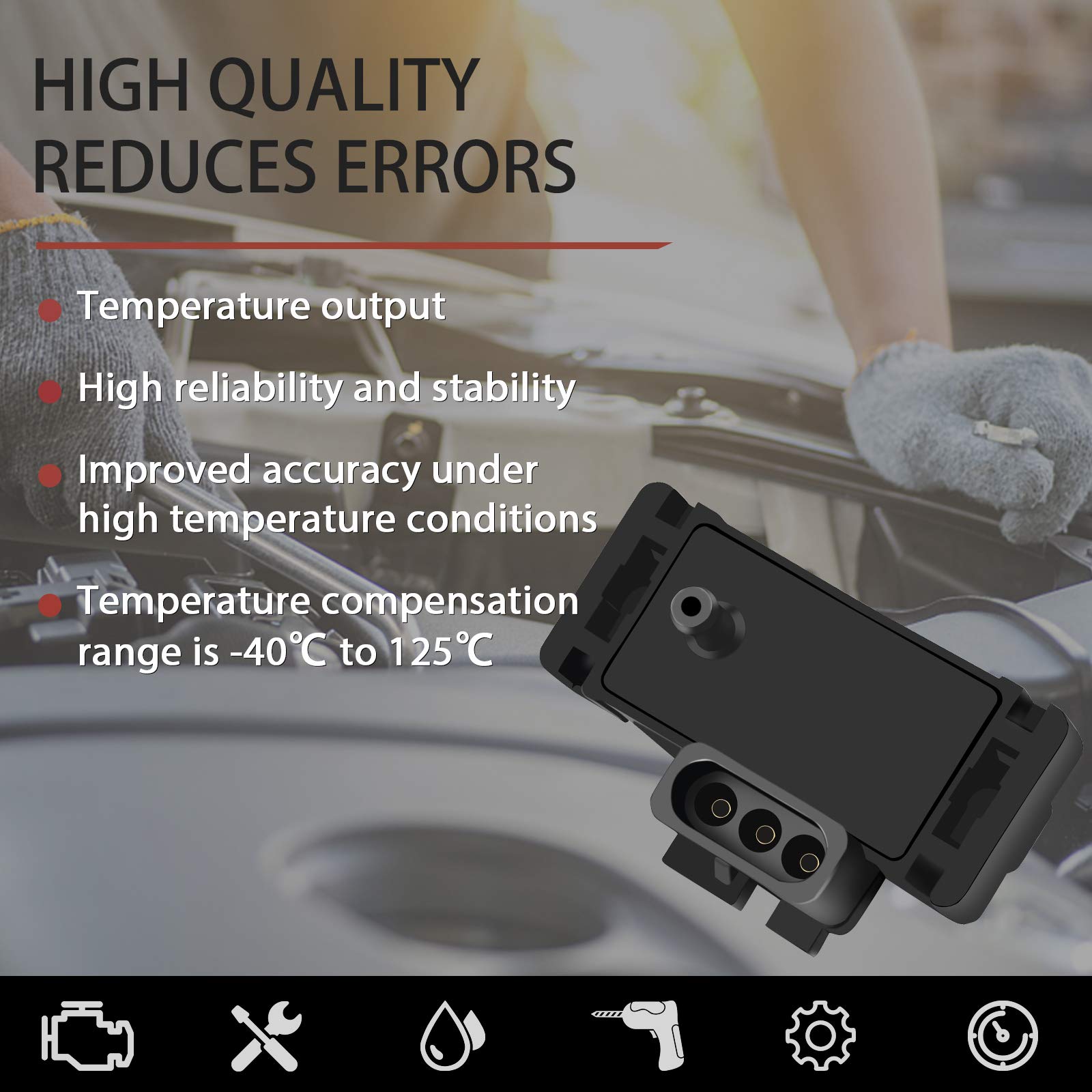 OTUAYAUTO Map sensor installed in engine bay for real world fit