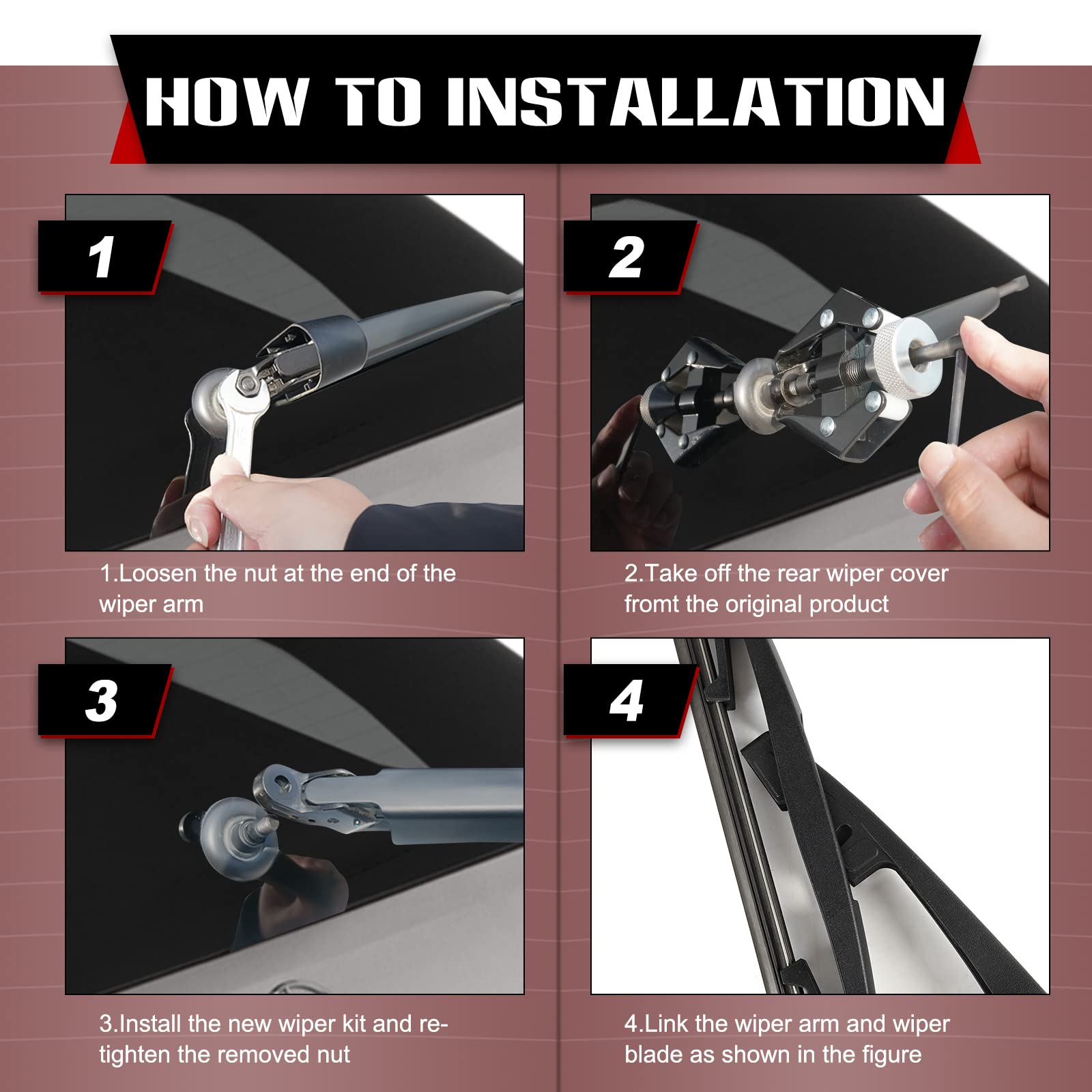 OTUAYAUTO natural rubber blade provides quieter operation and effective rear window cleaning.