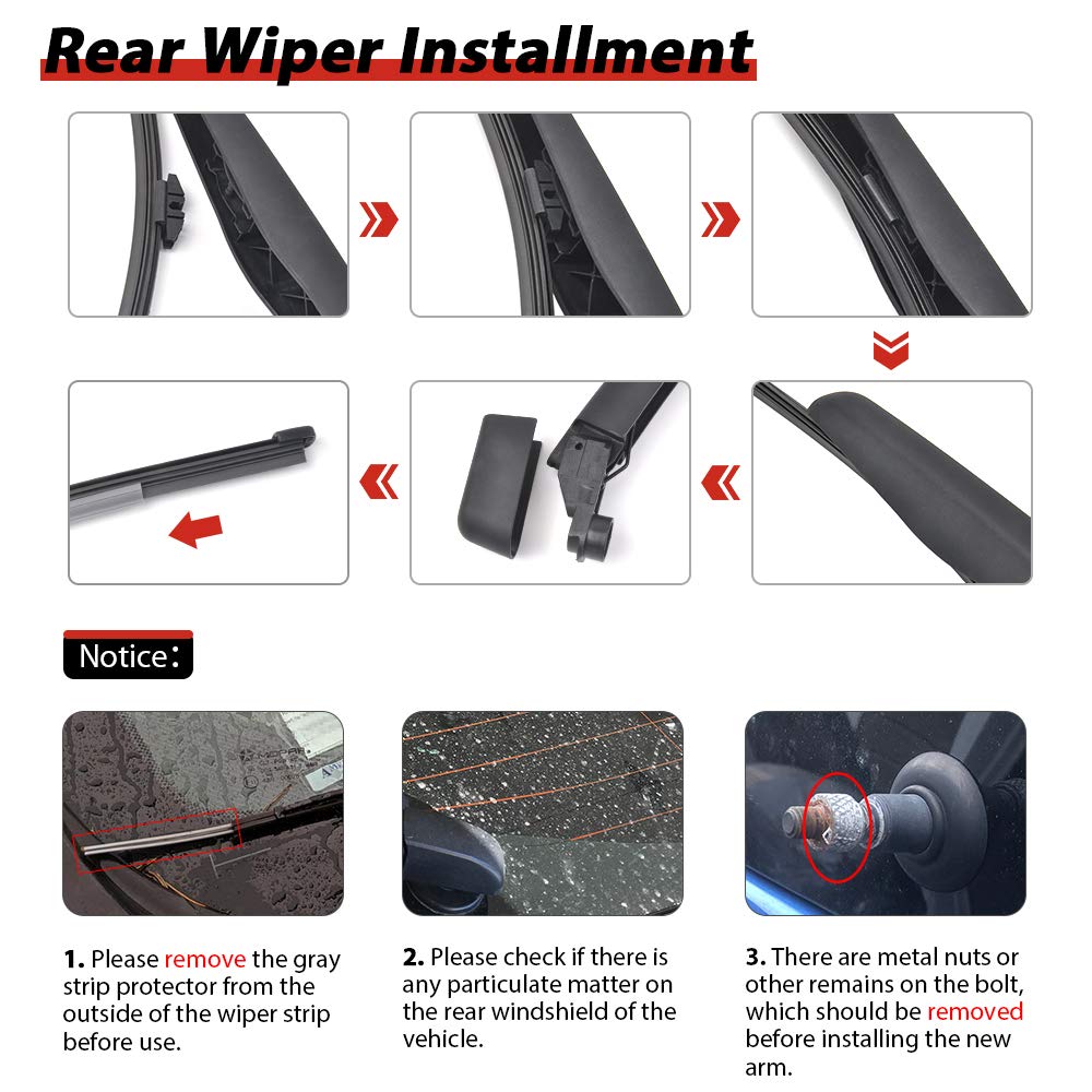 OTUAYAUTO durable rear-wiper component keeps water and dirt at bay.