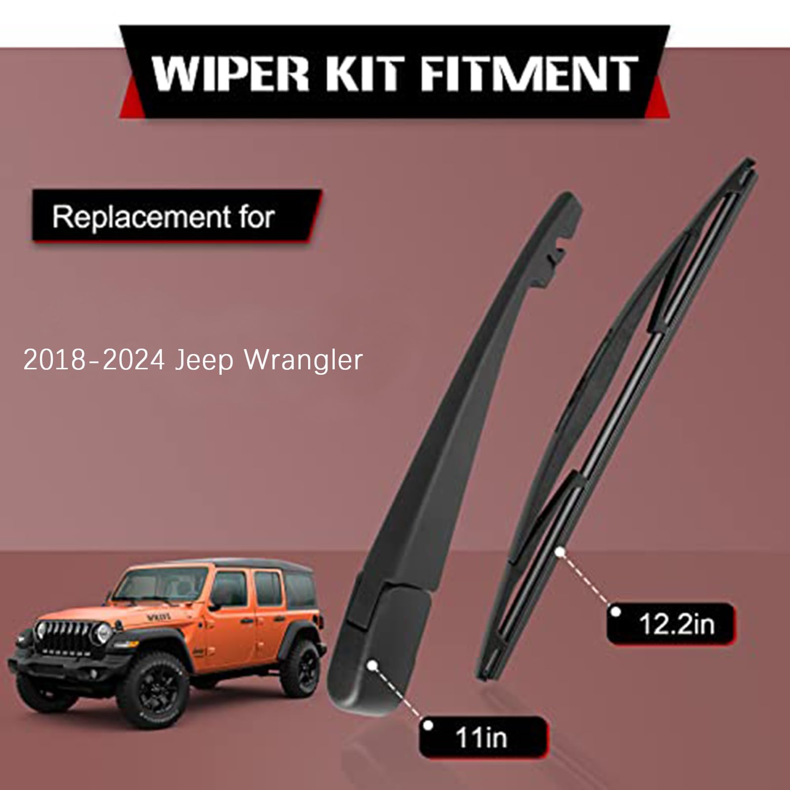 OTUAYAUTO precision-cutting rear-wiper blade for Wrangler JL delivers clean, streak-free visibility.