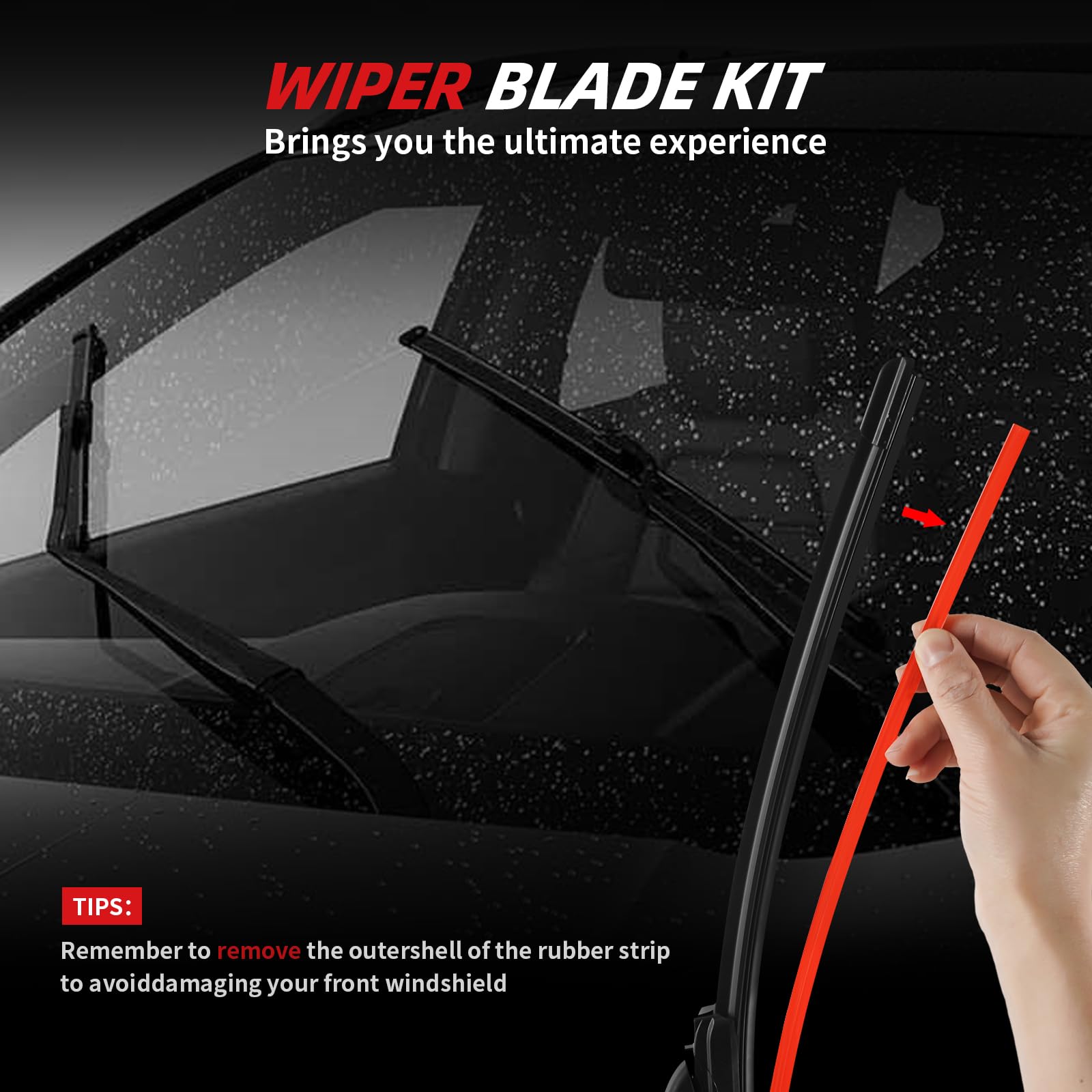 OTUAYAUTO premium wiper blades close-up material highlights durability for daily use