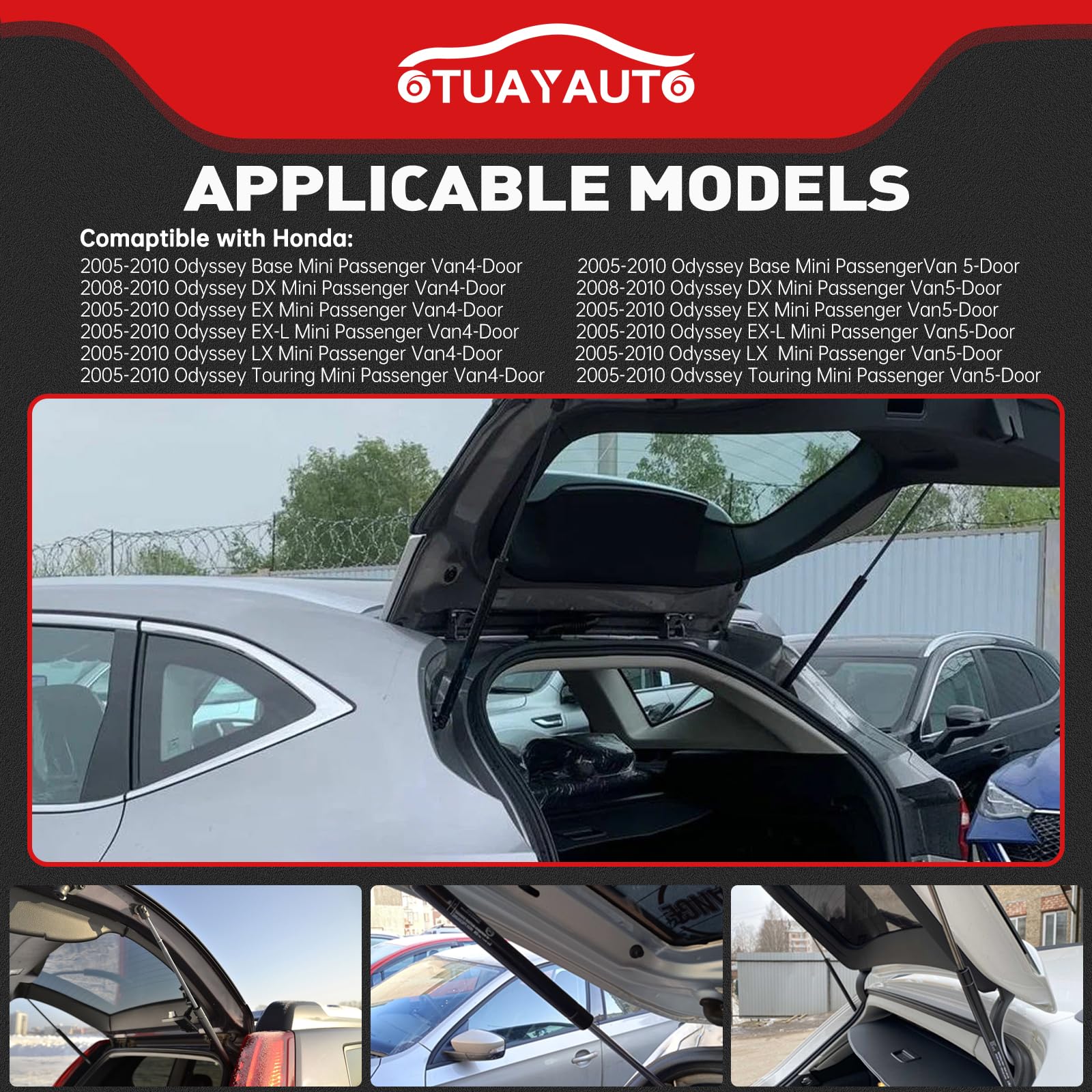 OTUAYAUTO rear lift support assembly for 2005-2010 Odyssey compatibility.