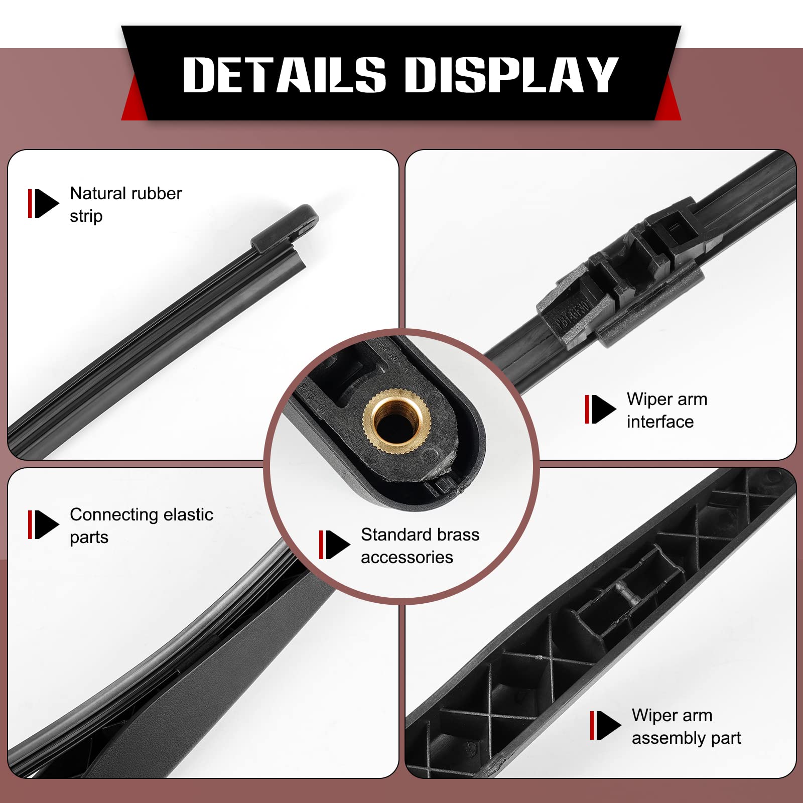 OTUAYAUTO easy-install rear wiper kit in four quick steps.
