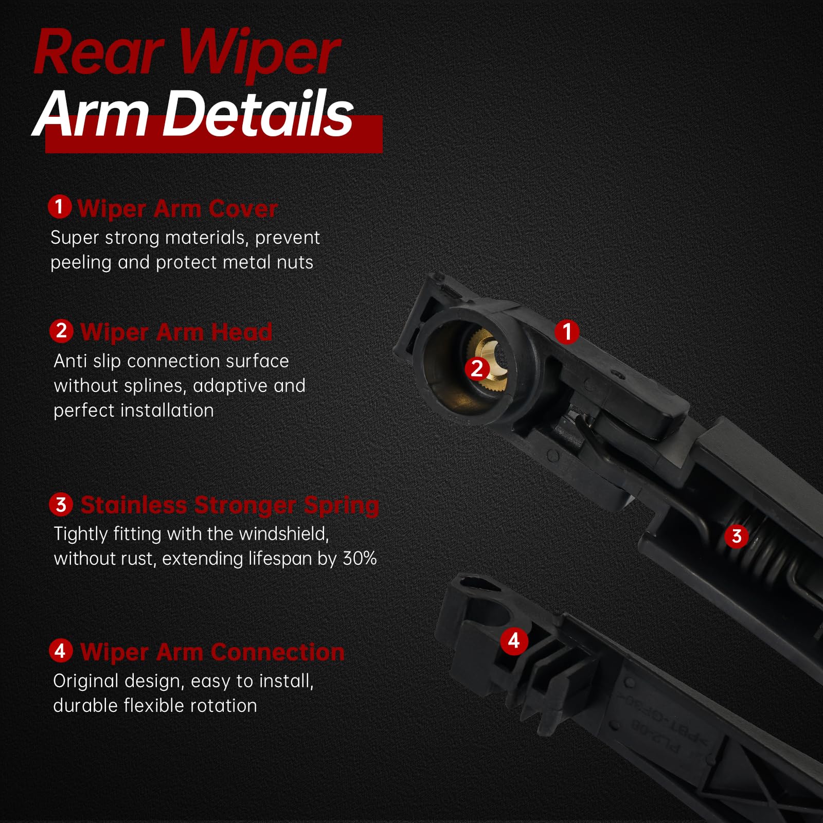 OTUAYAUTO rear wiper-arm cover assembly for reliable rear window performance.