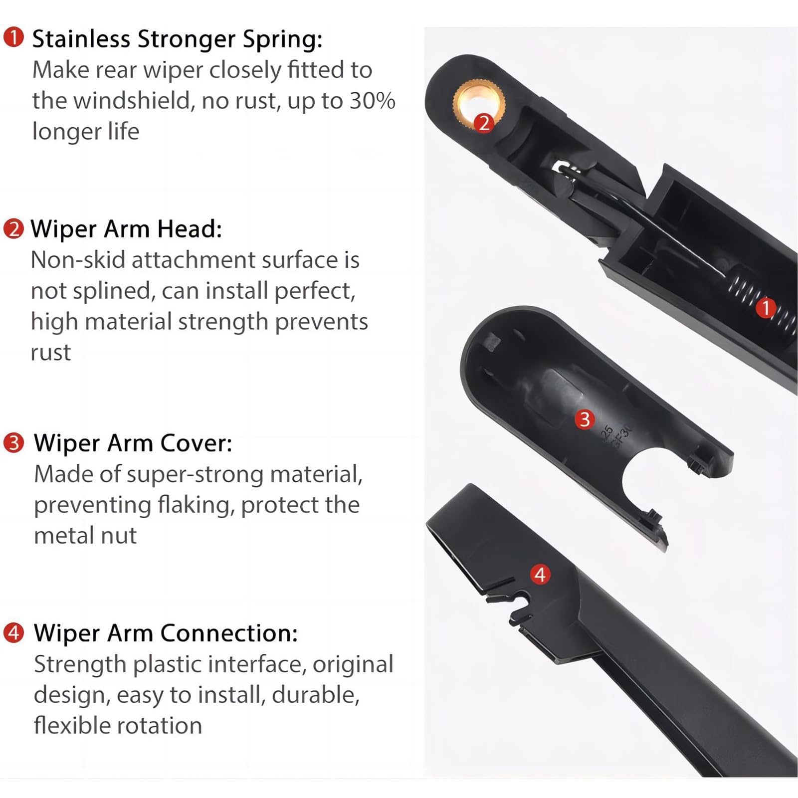 OTUAYAUTO rear wiper blade close-up for Ford Edge replacement