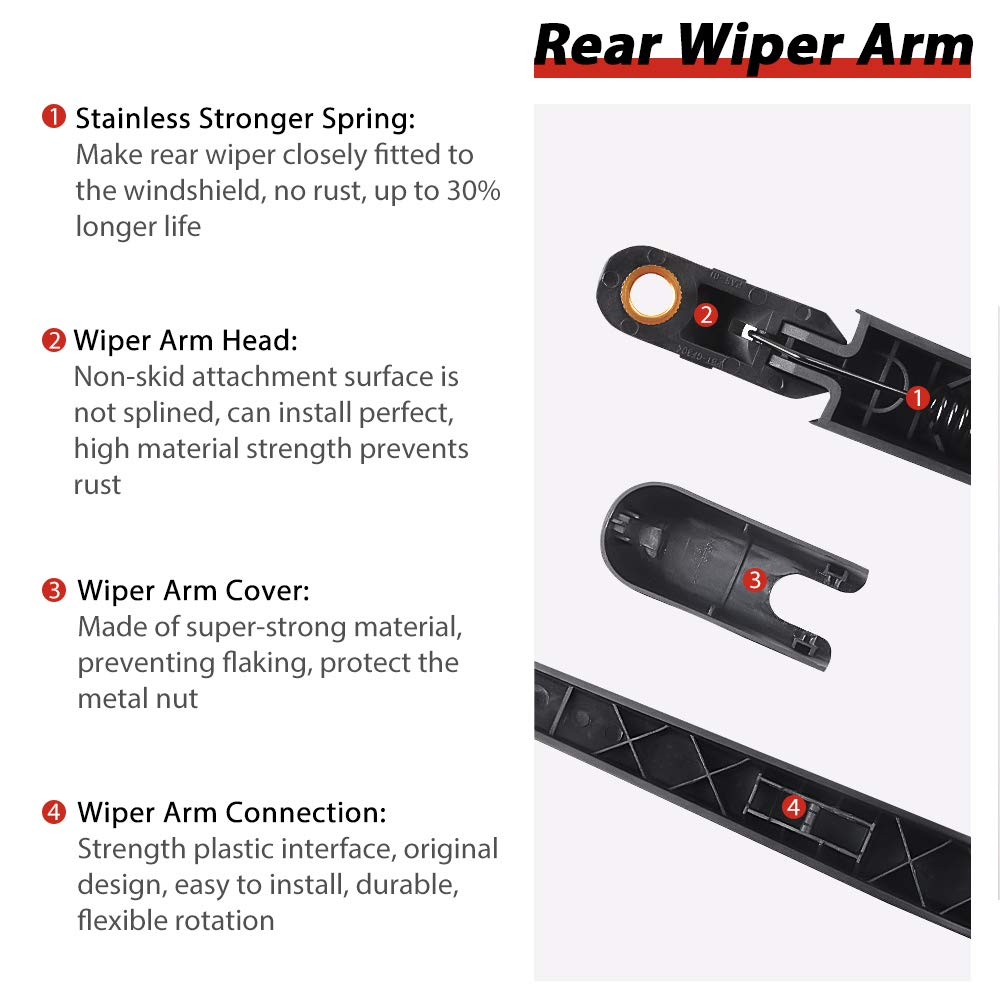 OTUAYAUTO rear wiper blade set for Lincoln Navigator enhances wiping in wet conditions