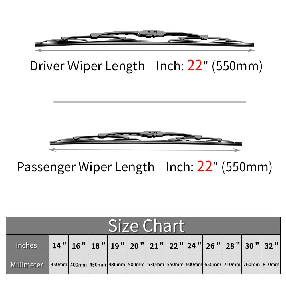 OTUAYAUTO Silverado 22-inch right wiper blade for reliable rain clearing.