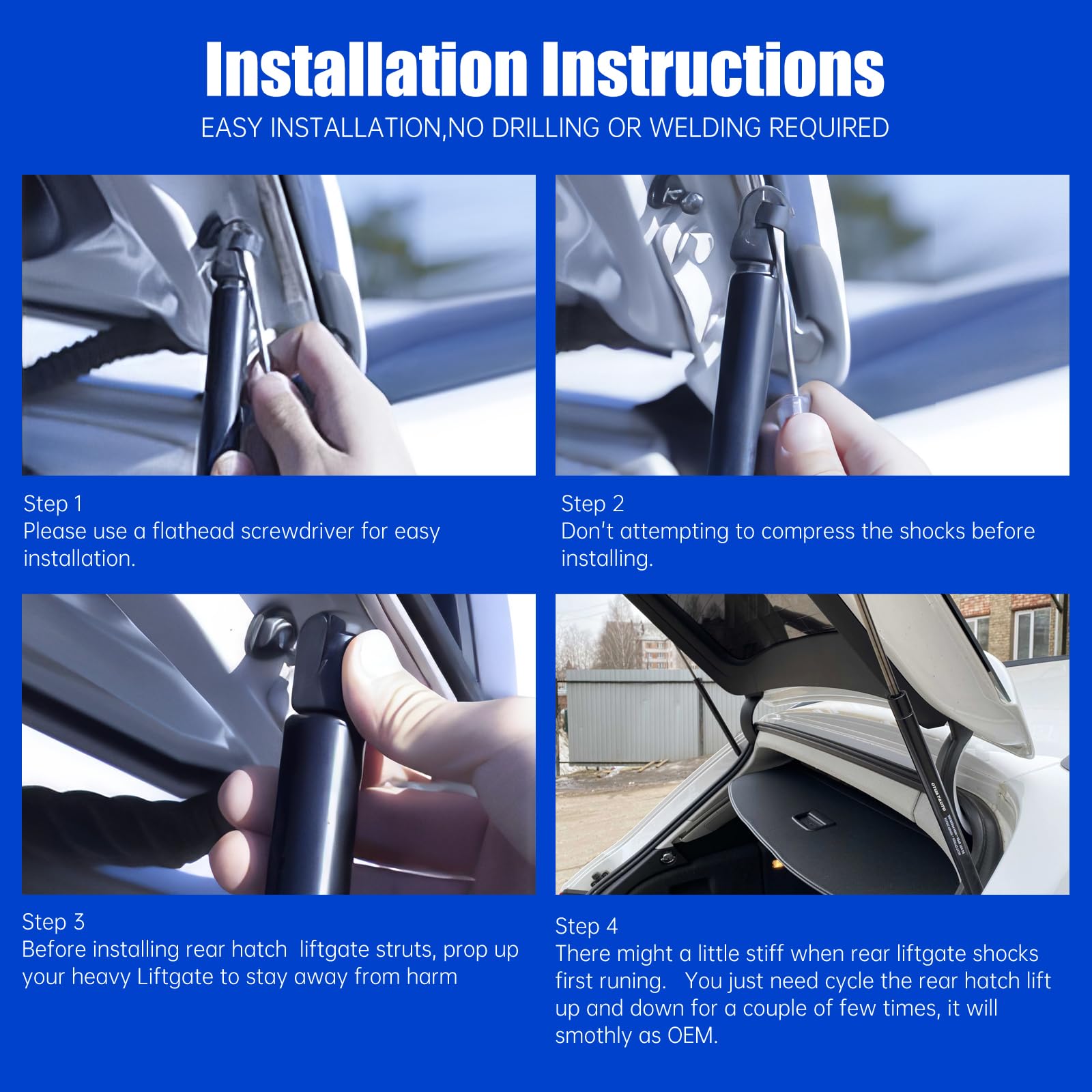 OTUAYAUTO installation guide image for easy, tool-free fitment.