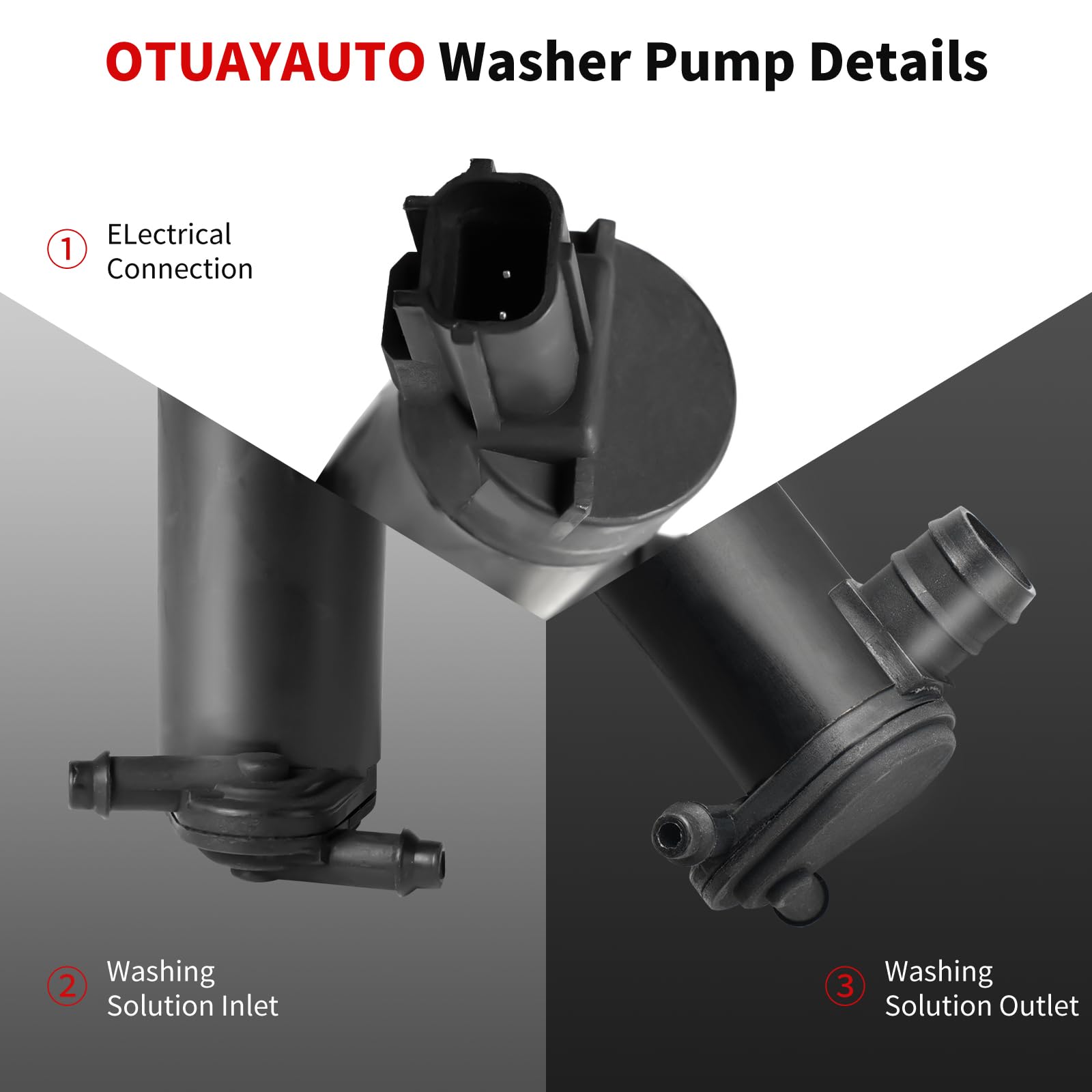OTUAYAUTO windshield pump electrical connectors simplify installation