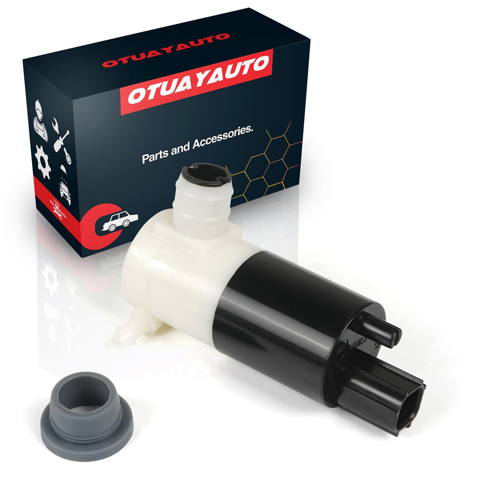 OTUAYAUTO windshield washer pump front view showing OE-style design for easy fit.