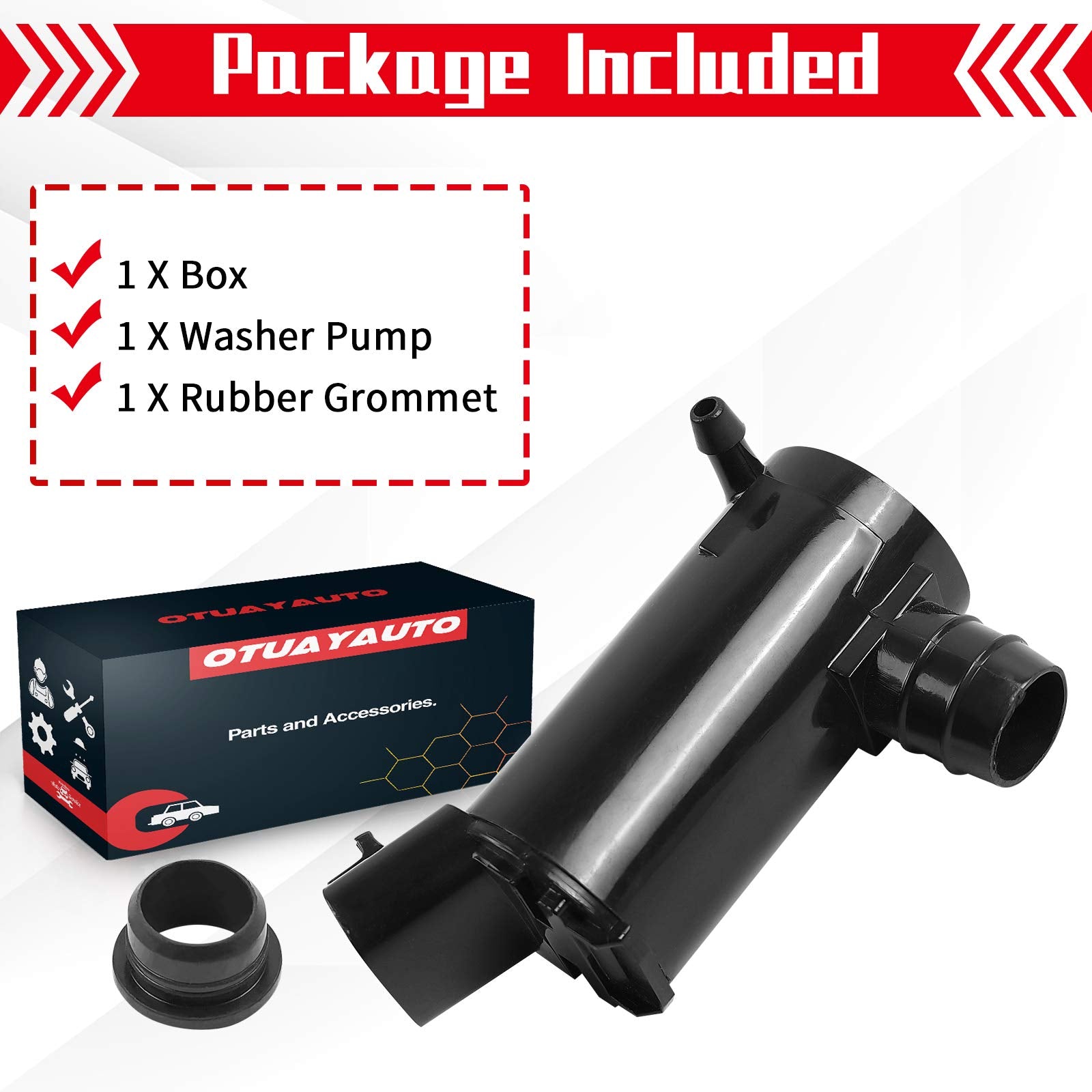 OTUAYAUTO packaging protects pump and grommet during shipping