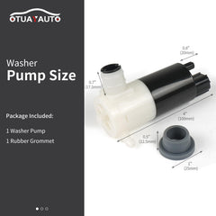OTUAYAUTO windshield washer pump side view highlighting compact form for versatile installation.