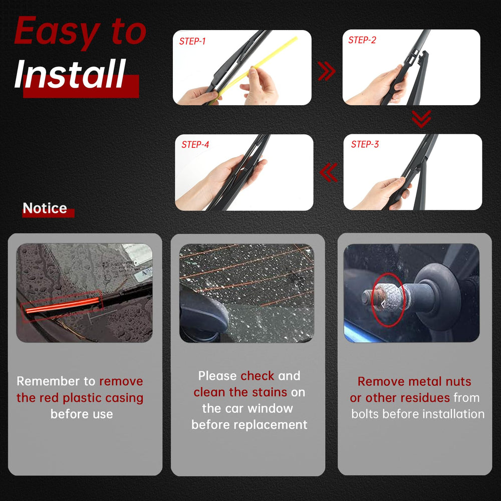 OTUAYAUTO wiper-edge rubber ABS detail for durable, quiet wipes.