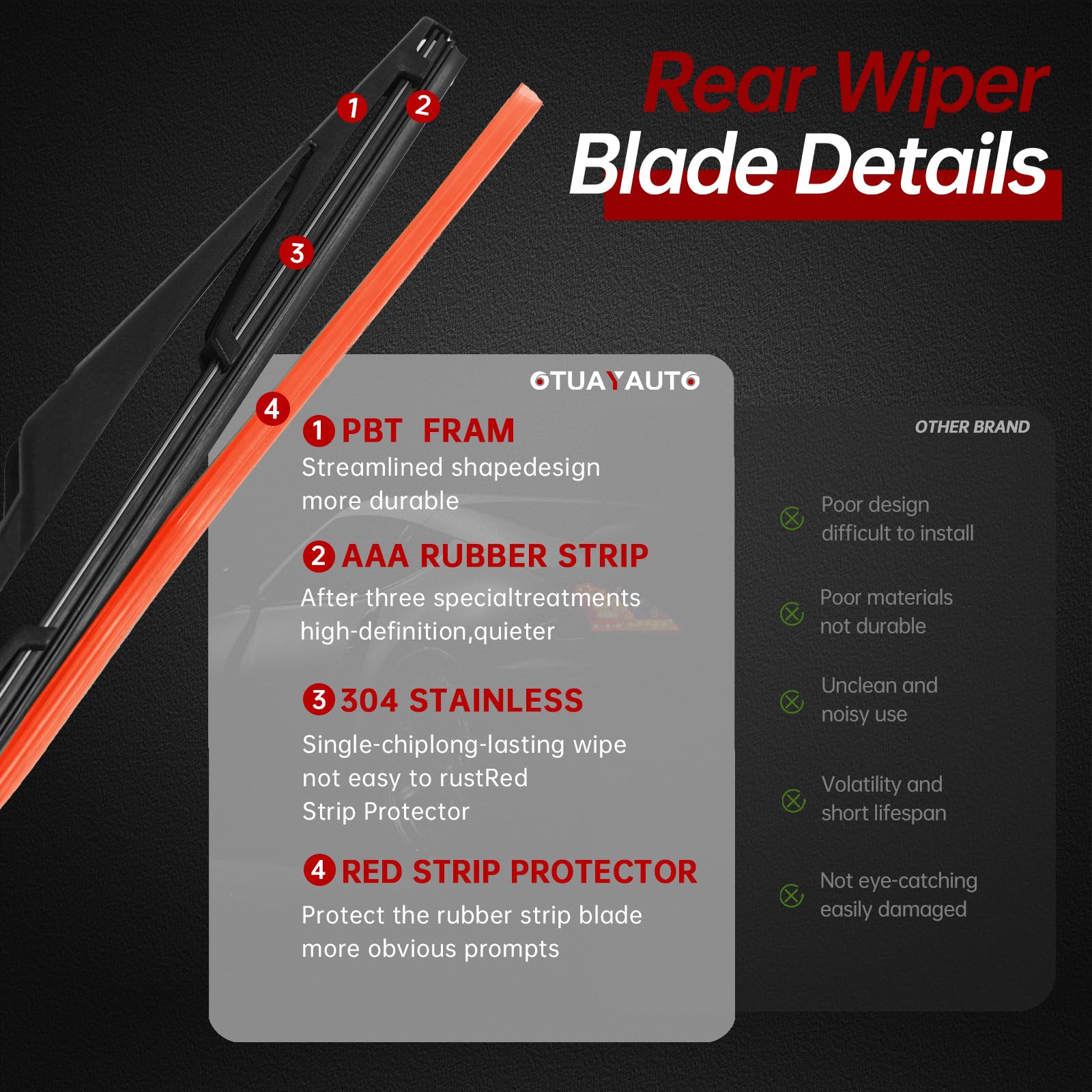 OTUAYAUTO wiper kit packaging showing all components
