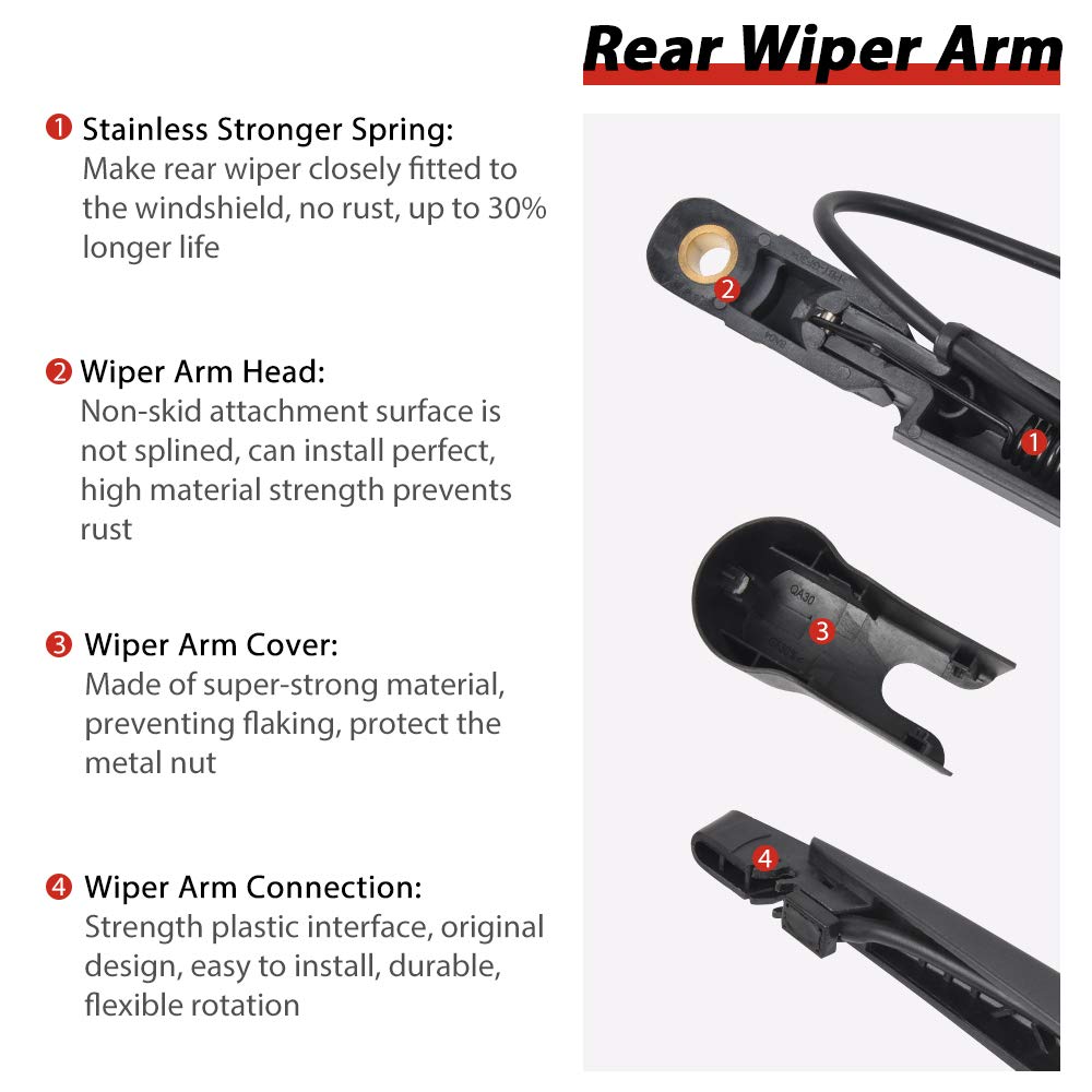 OTUAYAUTO Yukon rear wiper blade 12in delivers clear visibility