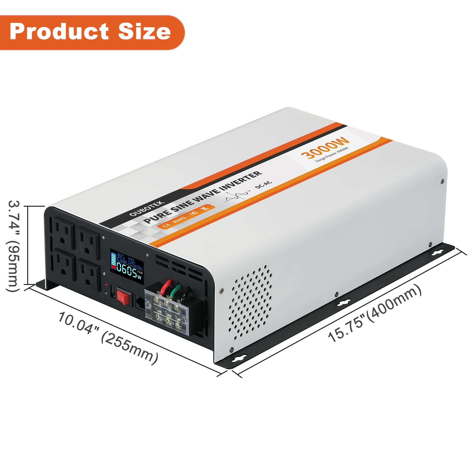 OUBOTEK included battery cables and fuses for simple installation