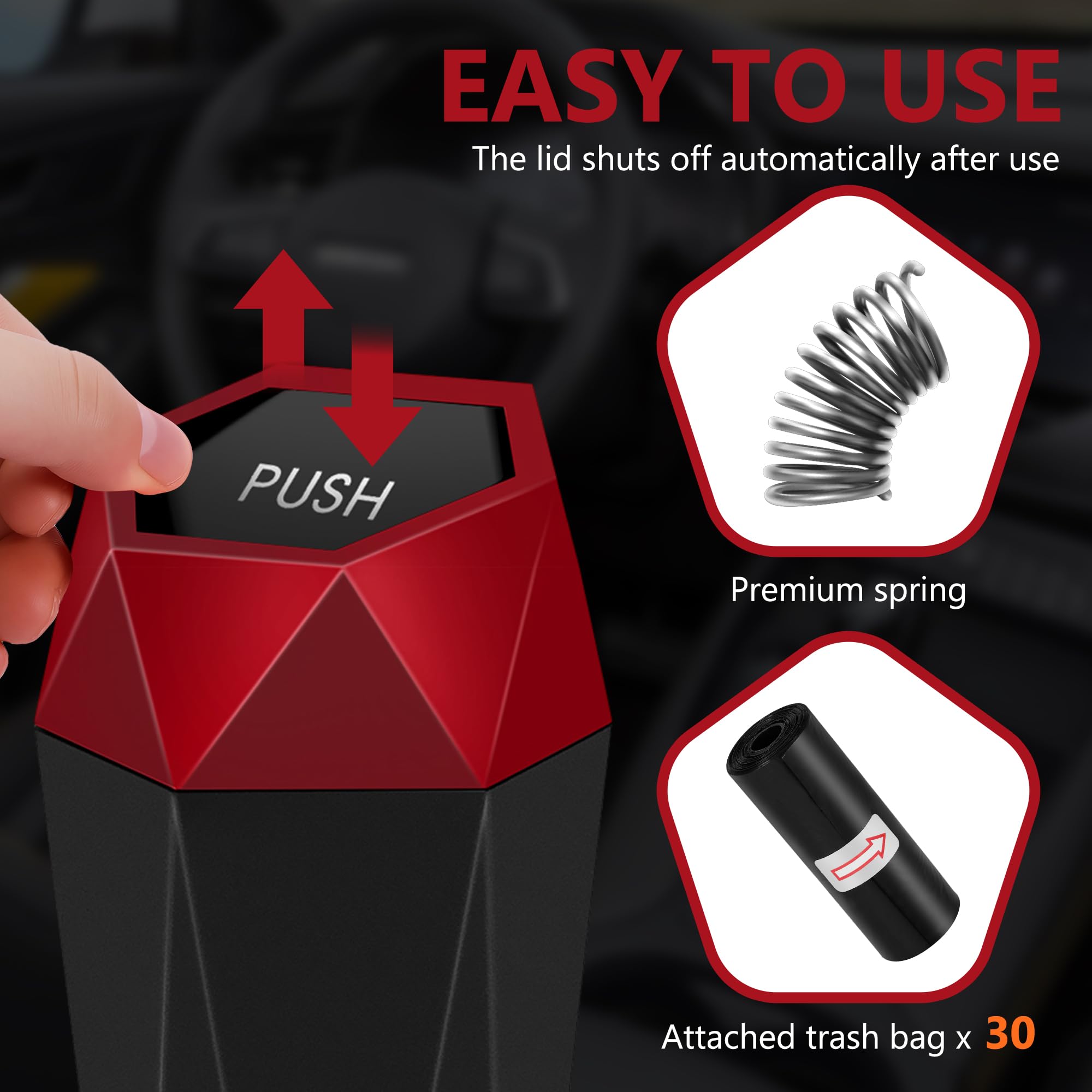 OUDEW compact trash can fits car cup holder for tidy travel