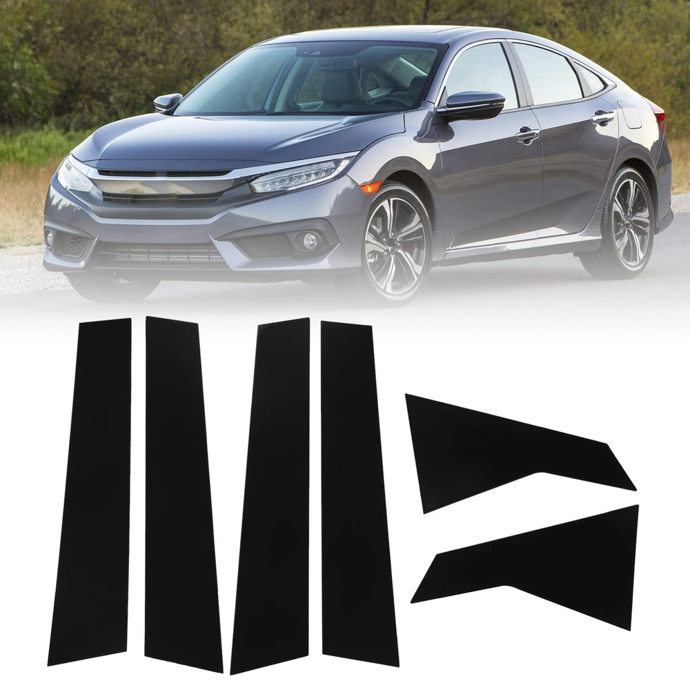 OUKENS six-piece pillar cover set for 2016-2021 Civic Sedan