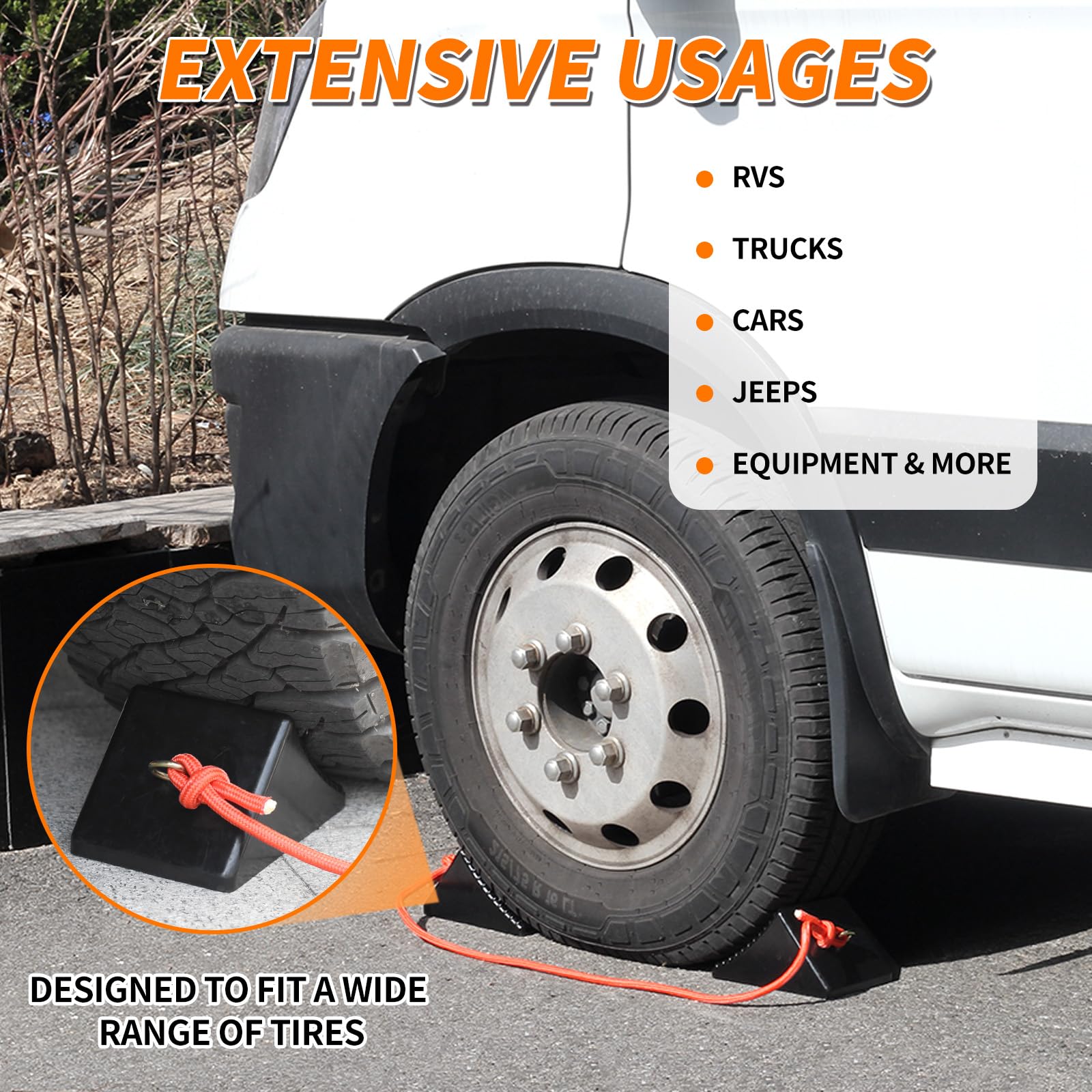 OULEME 4-pack wheel chocks ideal for trailers and RVs