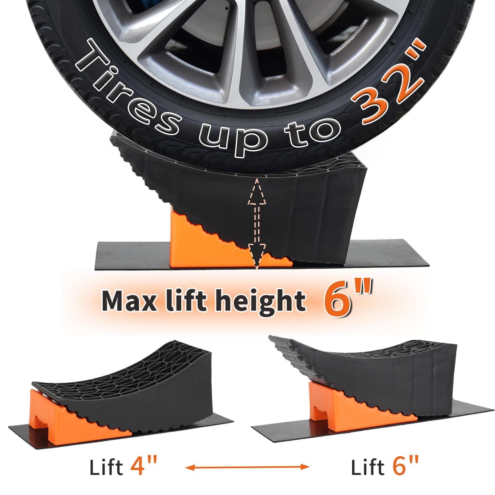 OULEME heavy-duty polymer blocks provide solid support under trailer weight.
