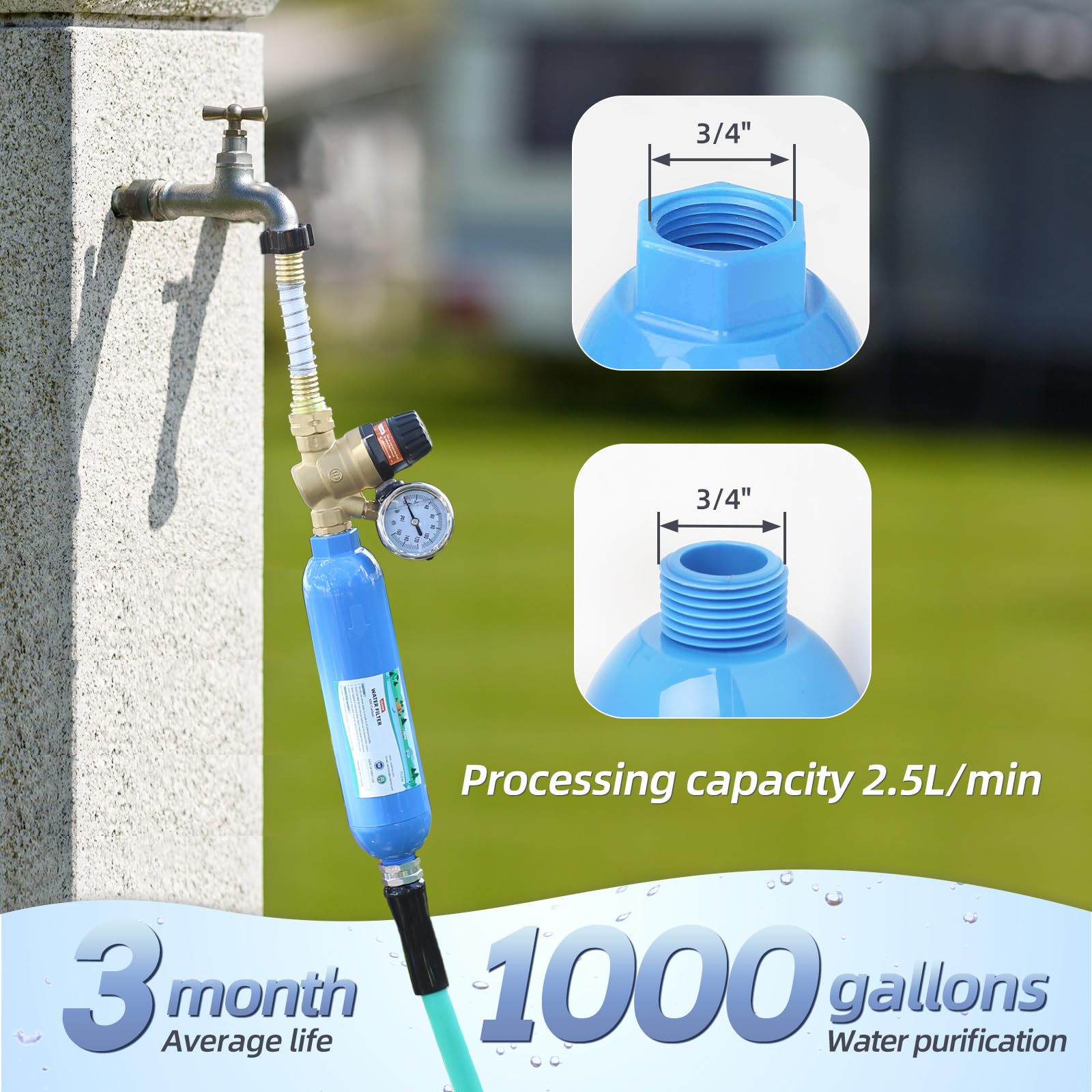 OULEME inline water filter boat marine use for versatile vessel filtration