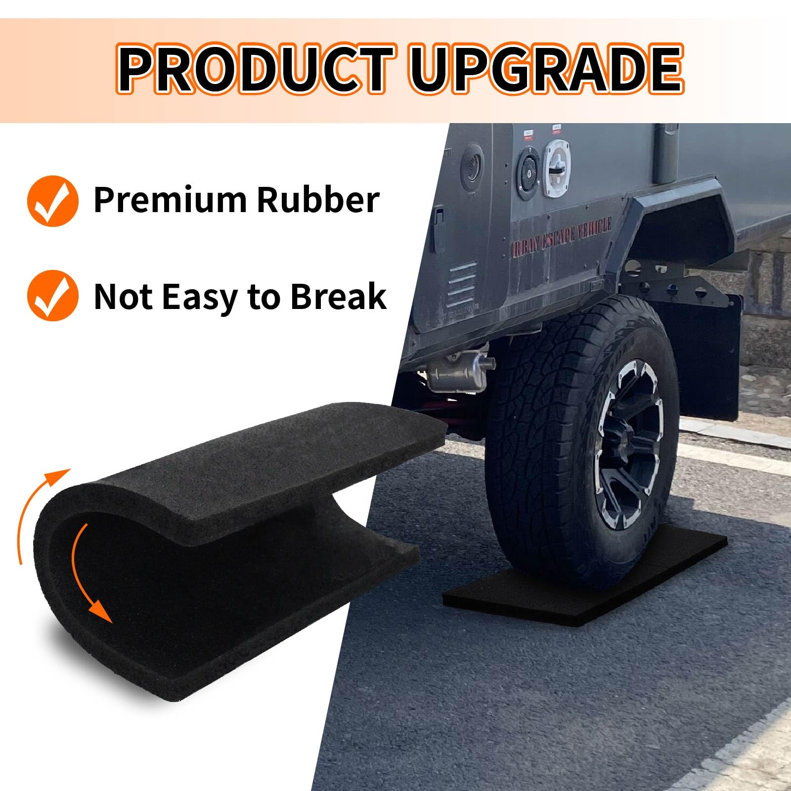OULEME RV Leveling Block Flex Pad supports tires during long parking.