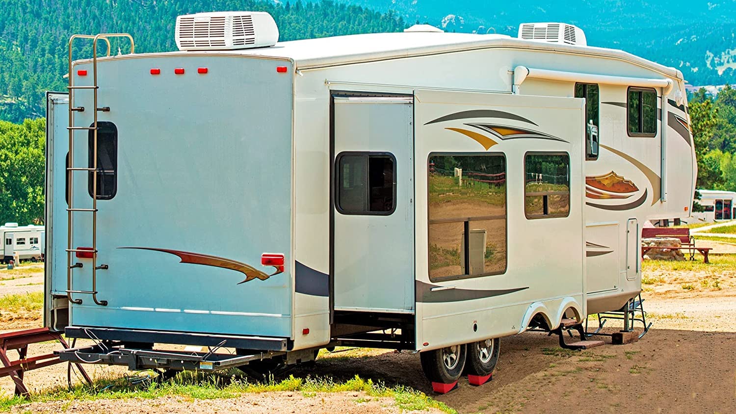 OULEME RV leveling blocks storage bag keeping kit organized.