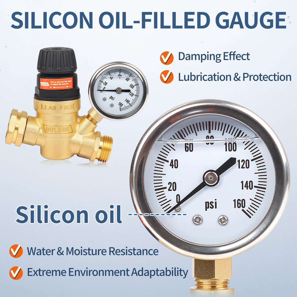 OULEME silicone oil gauge provides accurate readings and reduces wear.