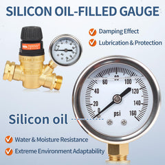 OULEME silicone oil gauge provides accurate readings and reduces wear.