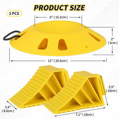 OULEME trailer jack chocks dock side view highlights pre-drilled base for secure mounting