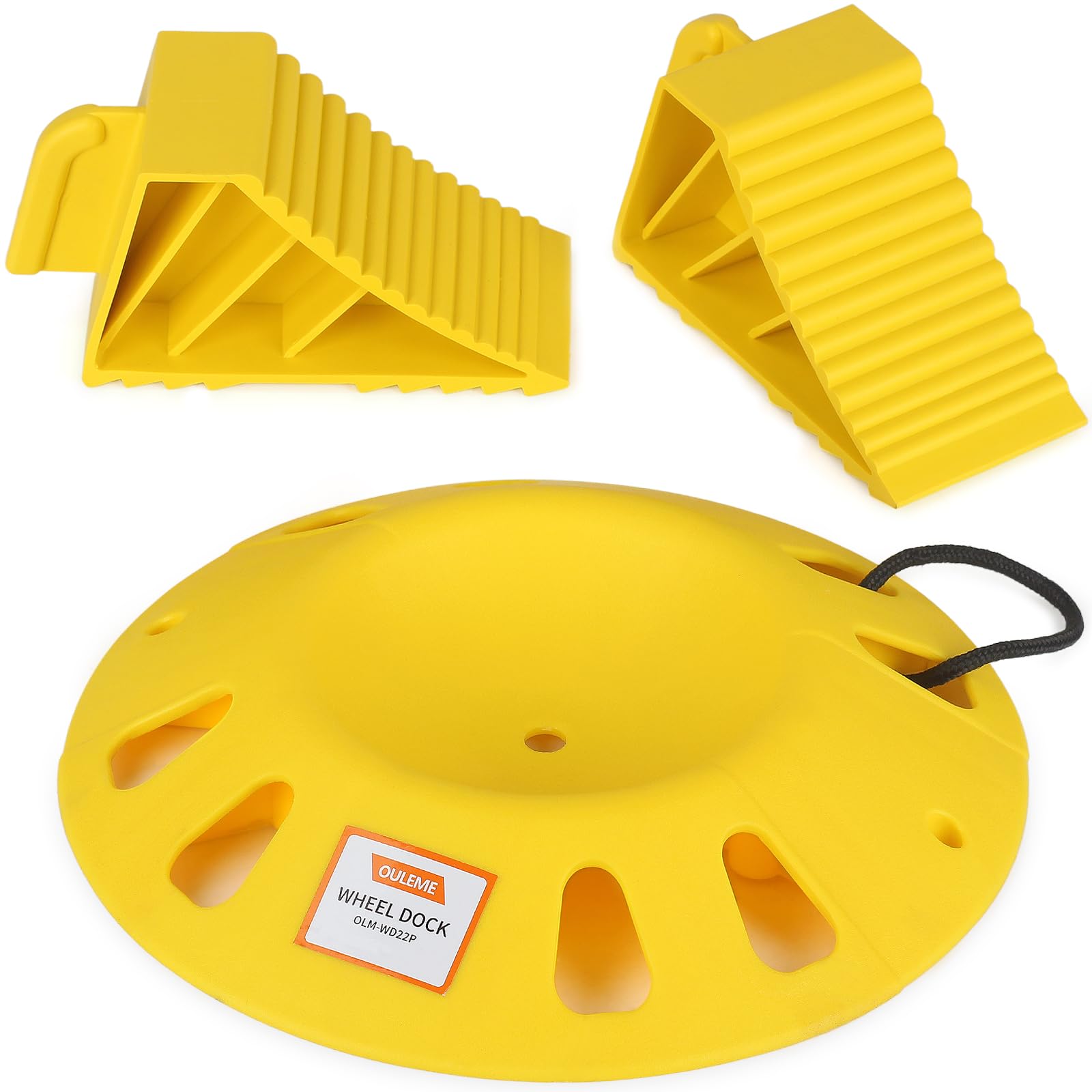 OULEME trailer jack chocks dock top view shows durable HDPE protector for stable rest