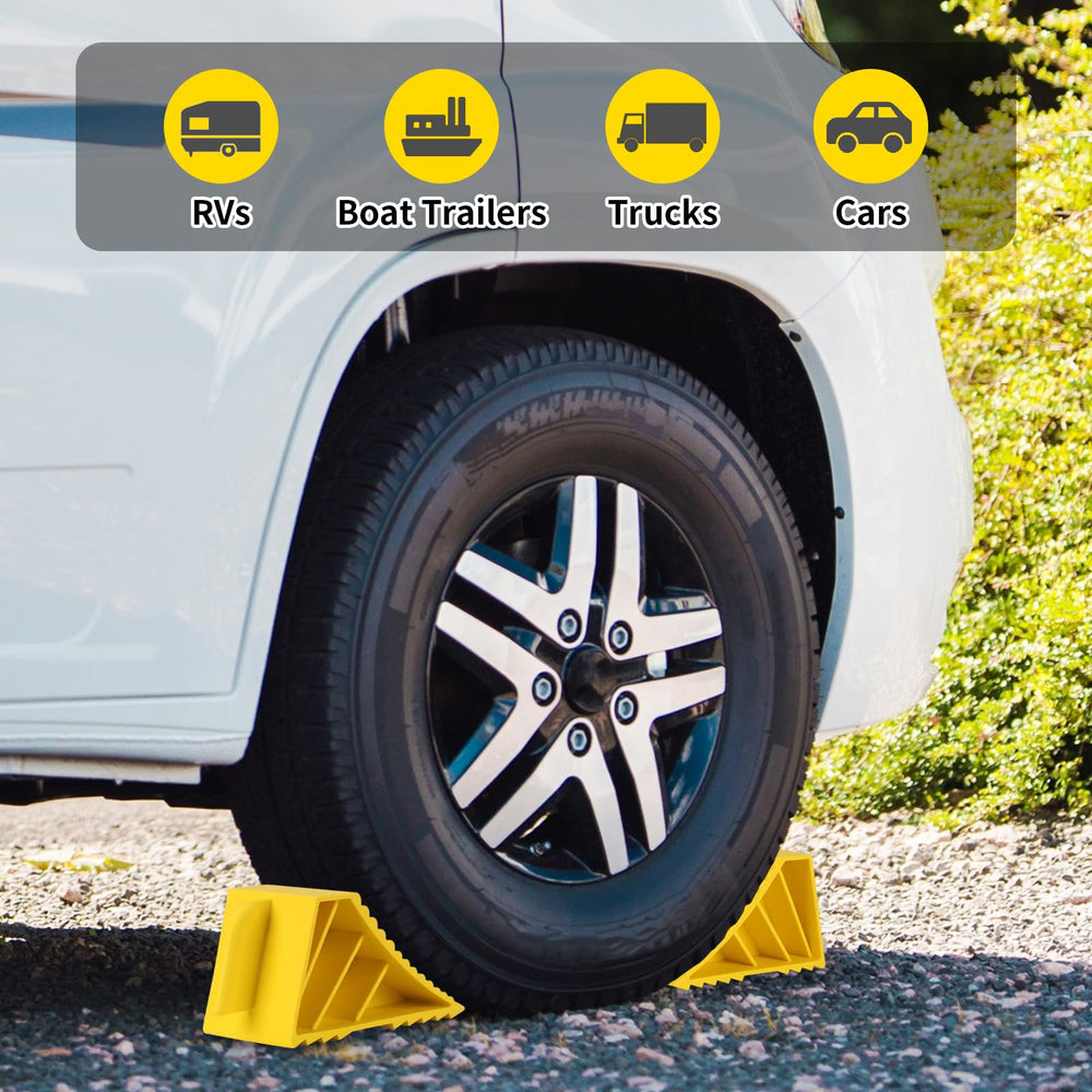 OULEME versatile stabilizers suitable for RV, boat, and camping trailers on varied terrains