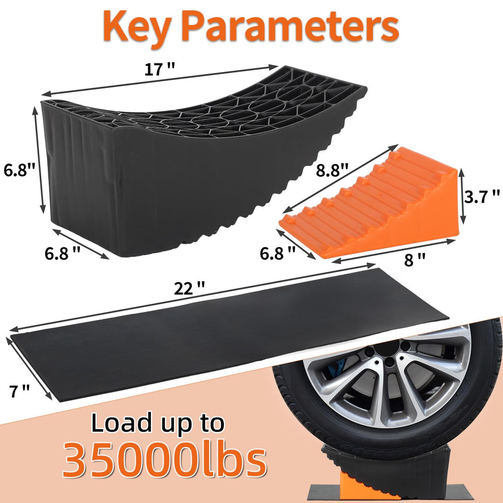 OULEME wheel chock with rubber pad preventing slippage during tire work