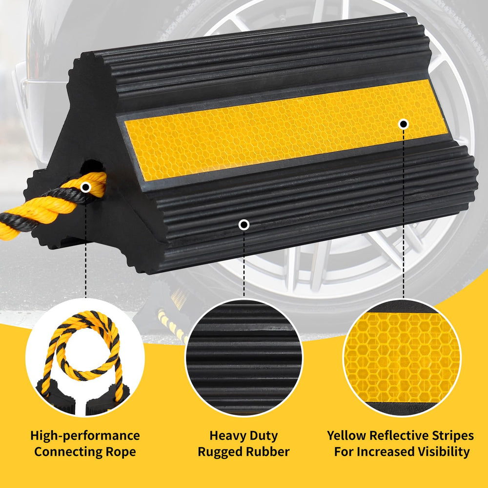 OULEME wheel chocks with reflective tape for better visibility