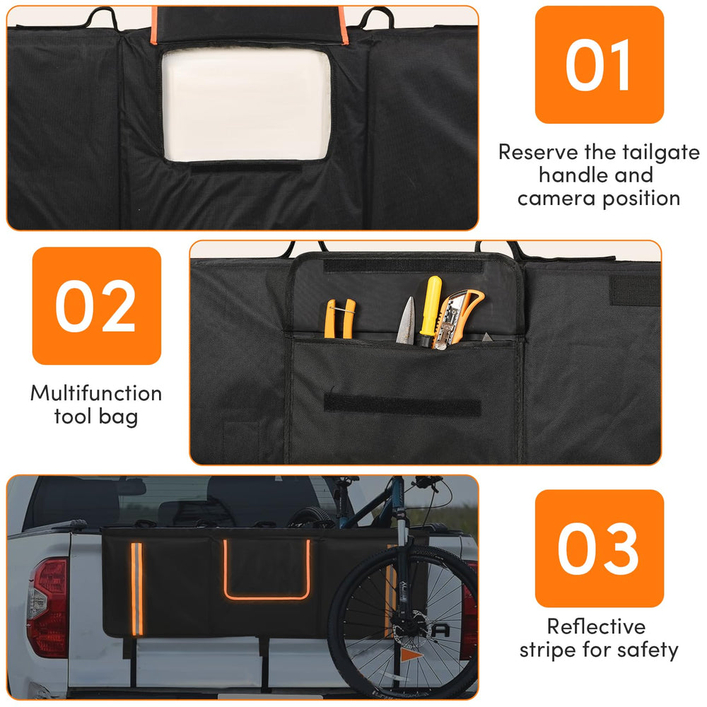 Oulisen tailgate pad features two tool pockets for convenient storage