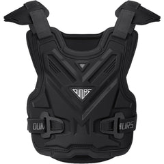 Oumurs adult off-road chest protector front view highlighting reinforced plates for impact protection.