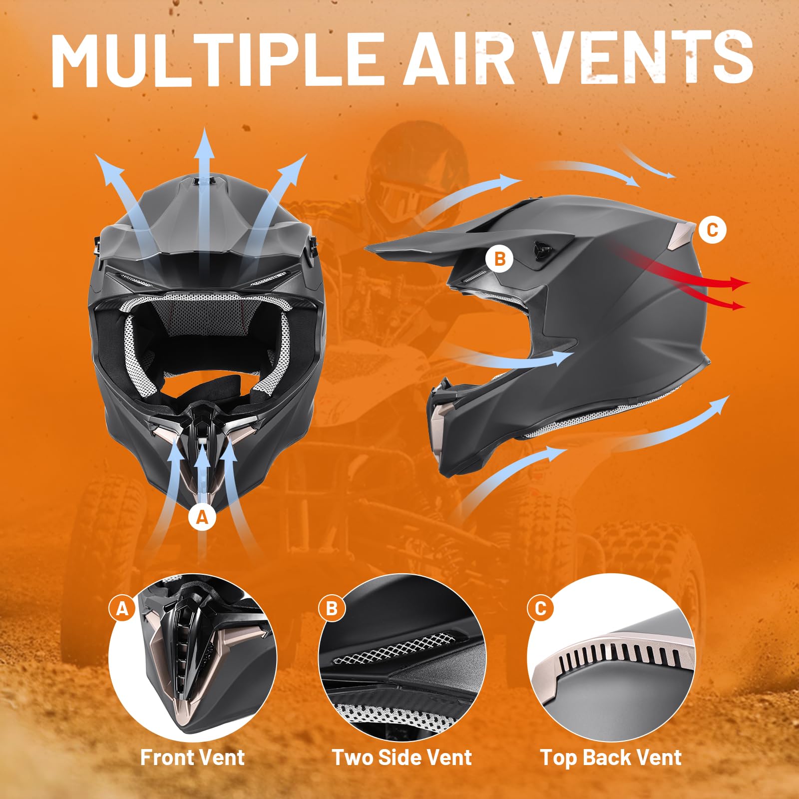 OUMURS helmet set includes gloves for secure grip