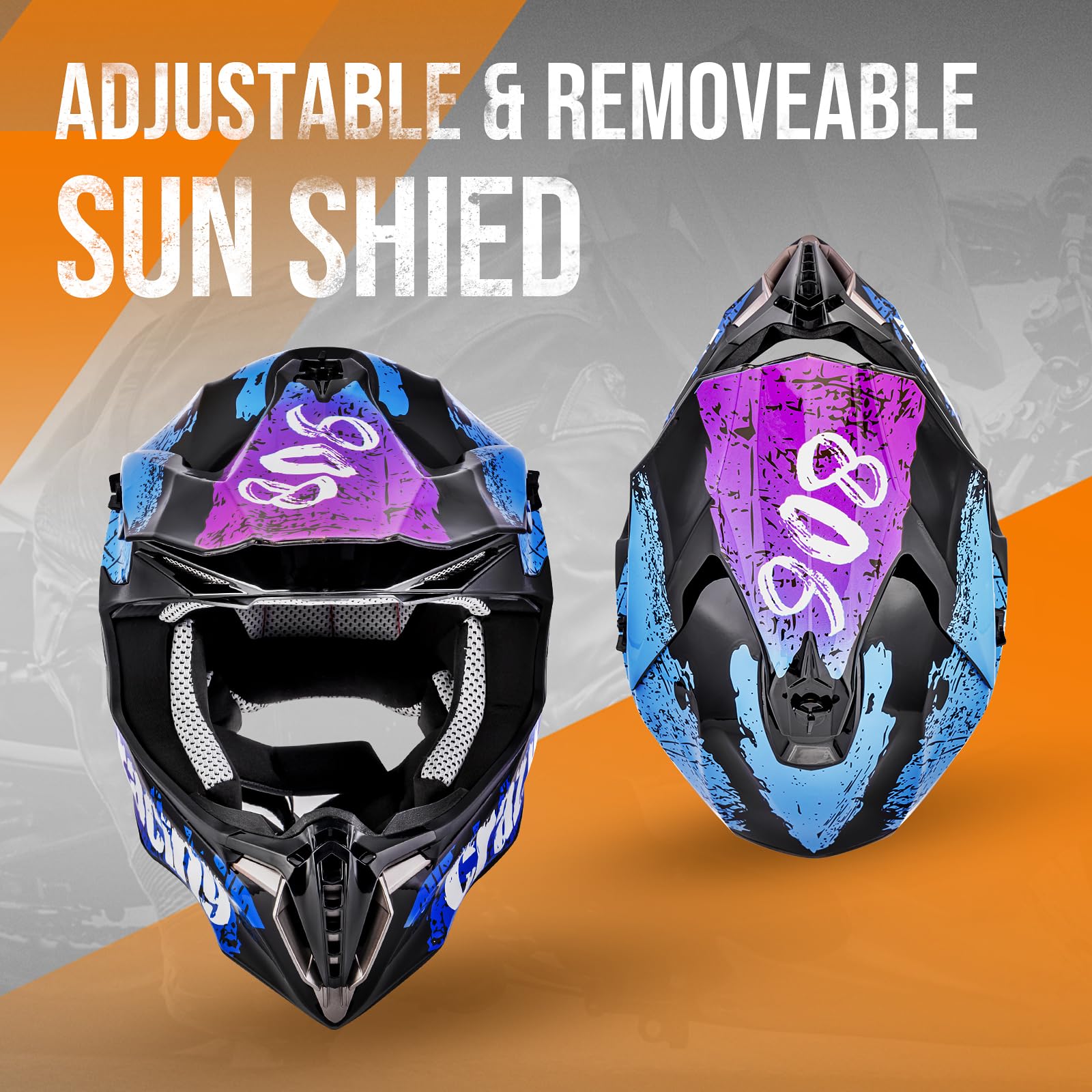 OUMURS helmet with goggles provides clear vision and wind protection while riding